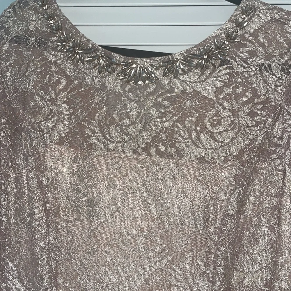 NWOT Tahari Embellished Lace Dress Size 16 - Picture 3 of 14